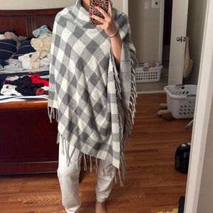 Checkered Grey Poncho